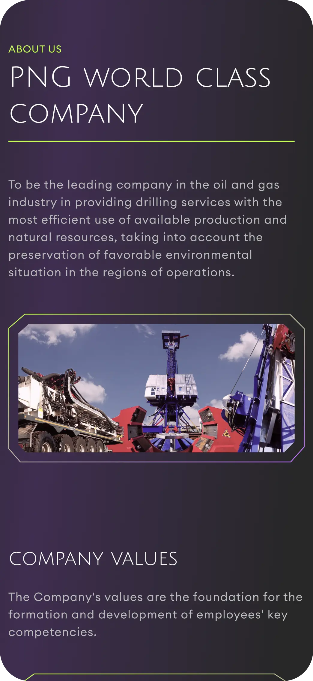 PNG-Overseas company values mobile screen